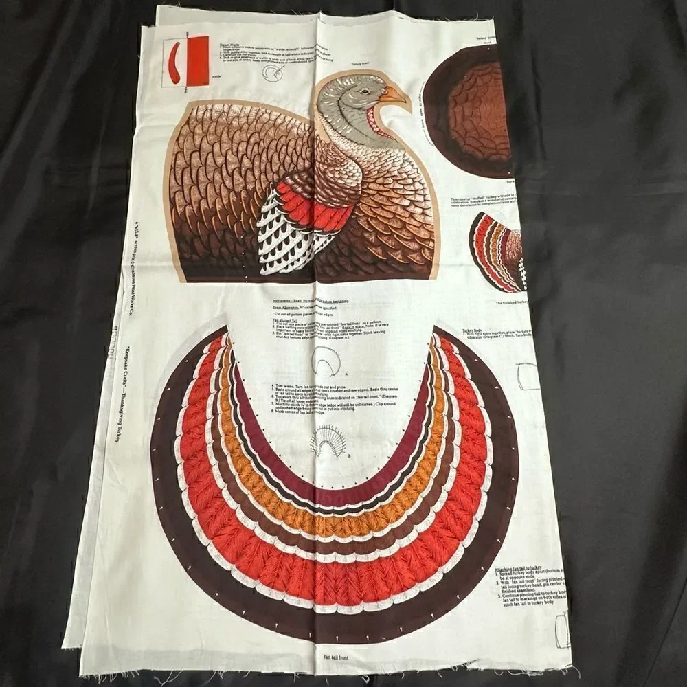 Vintage Thanksgiving Cut and Sew Crafts Turkey, Cornucopia and Scarecrow - Fall